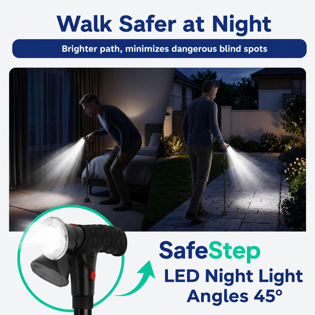 SafeStep built-in LED light for walking at night